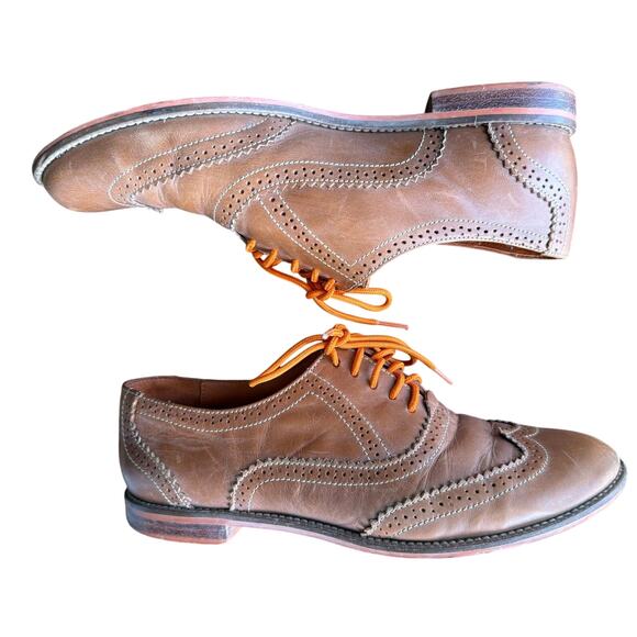 Fortress of Inca Women's Brown Leather Wingtip Oxford Loafer Flats Shoes Size 7 - Picture 7 of 10